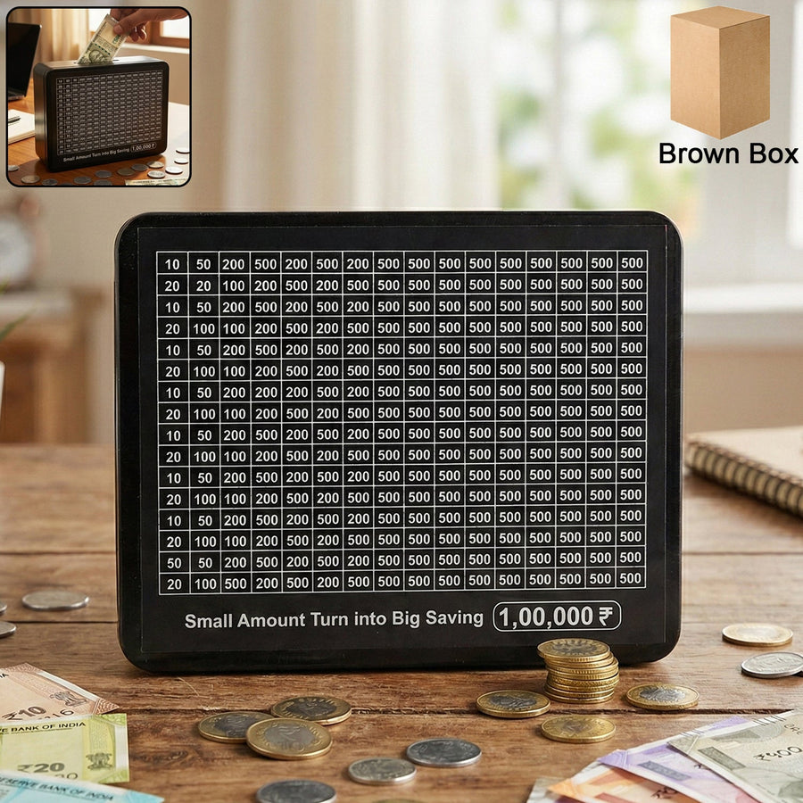 Savings Tracker Money Box – Reusable with Goal Chart