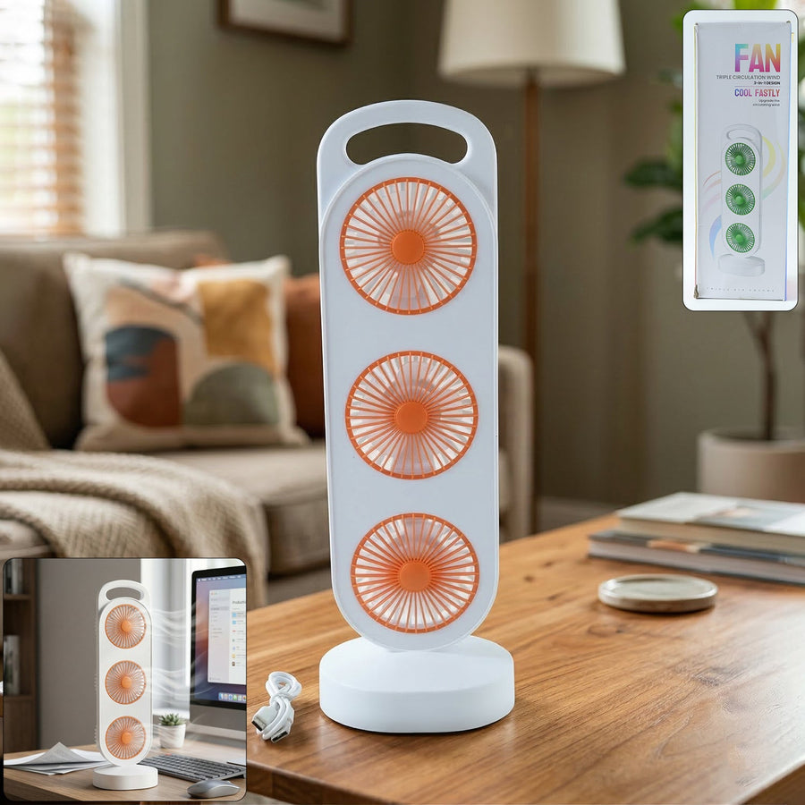 Portable 3 in 1 Table Fan – Compact Personal Cooling Solution