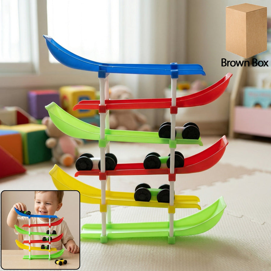 Kids Multi-Level Car Racing Track – Enhances Motor Skills & Fun