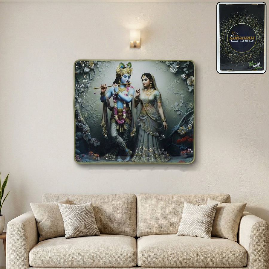Radha Krishna Wall Frame – Elegant Spiritual Home Decor