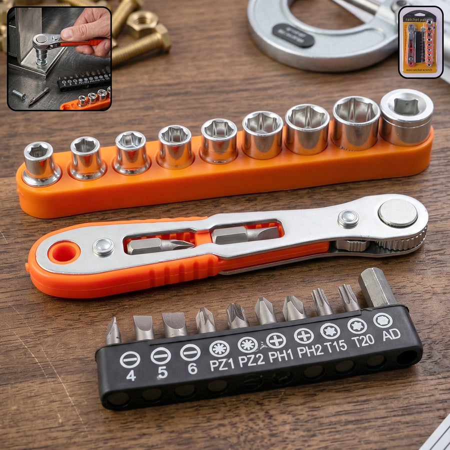 Mini Ratchet Wrench – Compact Versatile Socket Screwdriver Set