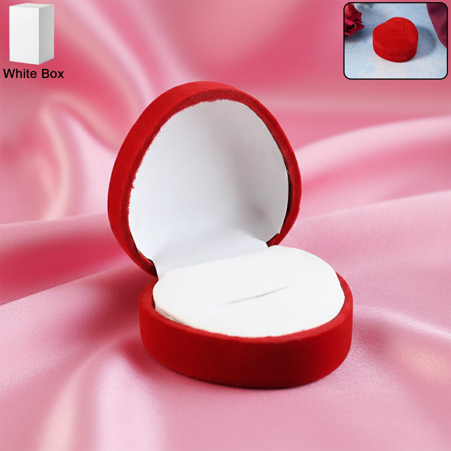 Heart-Shaped Velvet Jewellery Ring Box – Elegant Luxury Gift Case
