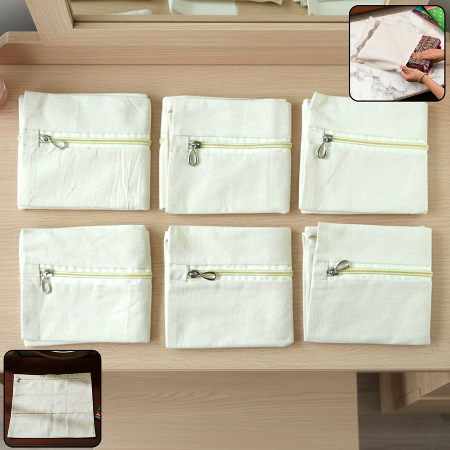 Saree Storage Bags with Zip Closure – Pack of 6, Multipurpose Protection