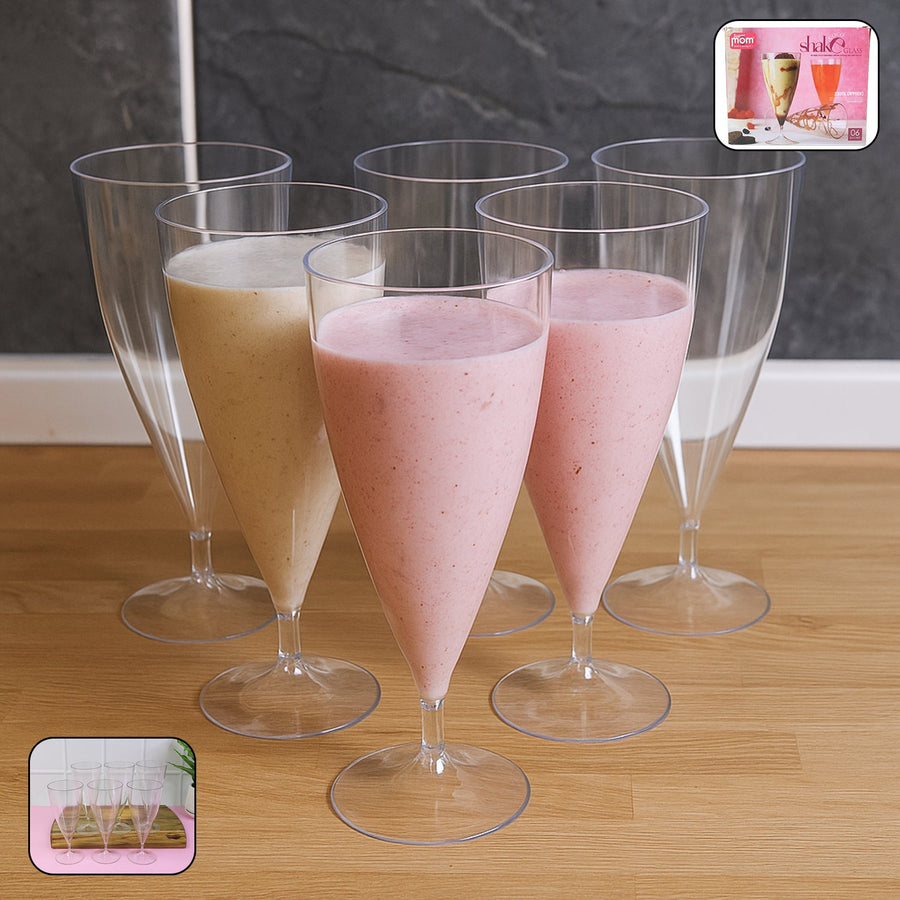 Plastic Shake Coco Glass Set – Durable, Lightweight 230ML (6 pcs)