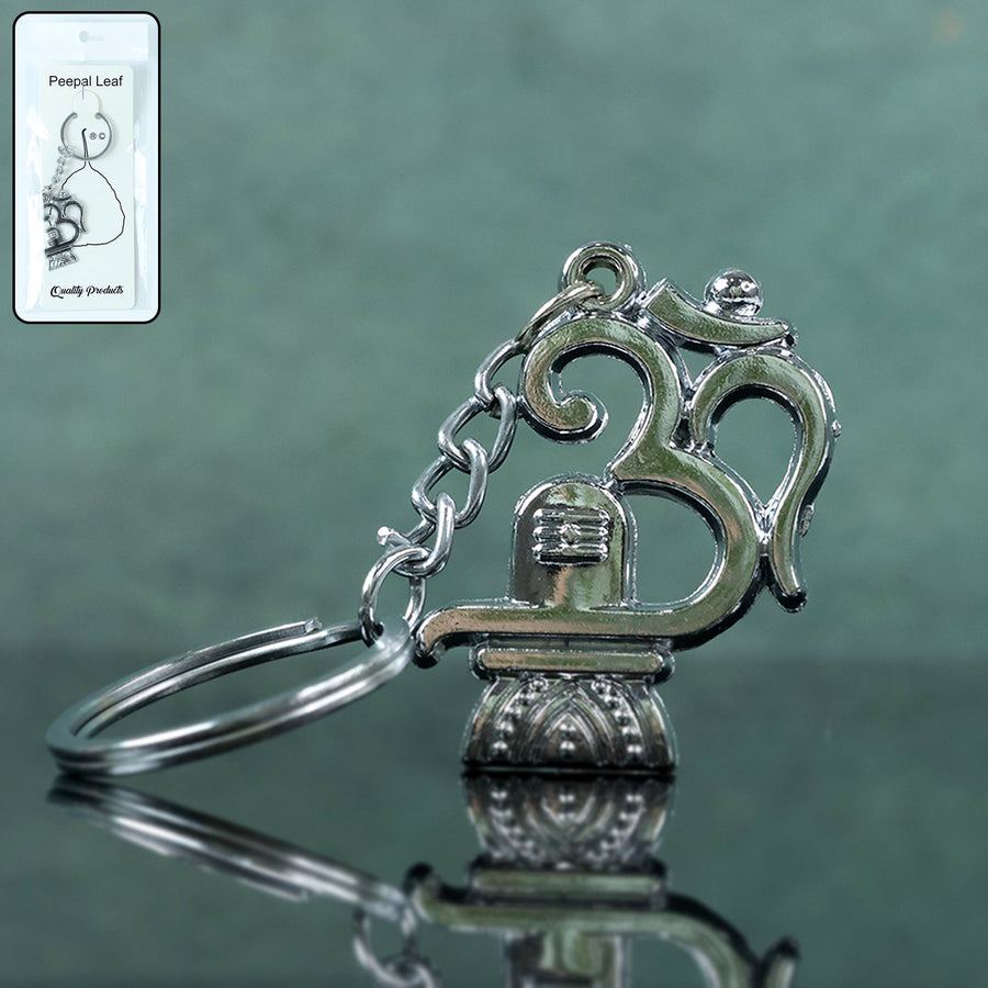 Om Shivling Metal Keychain – Durable Spiritual Pocket Charm