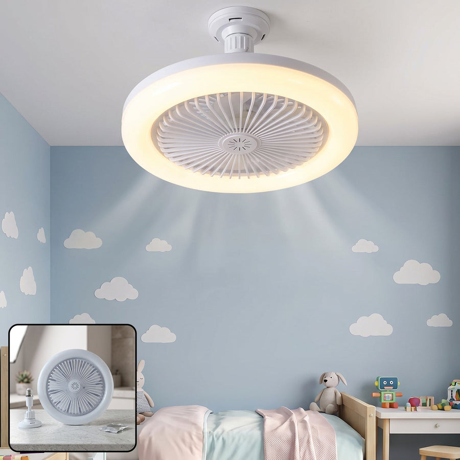 2 In 1 LED Ceiling Fan with Light for Bedroom Living Room E27 Base (1 Set)