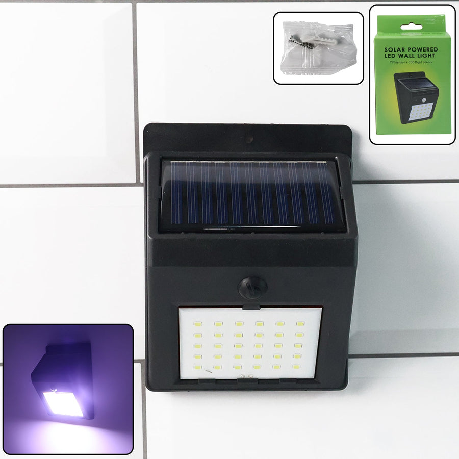 Solar Powered LED Wall Light – Motion Sensor Outdoor Security Lamp