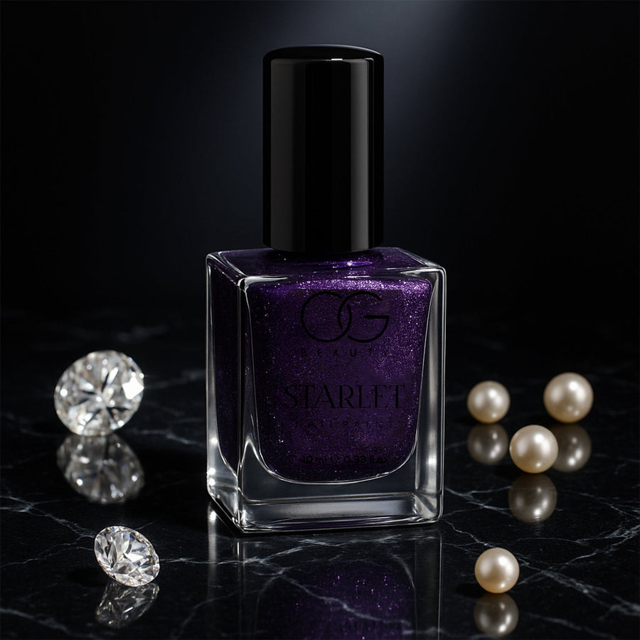 Purple Dazzle Glitter Nail Paint – Quick-Dry Sparkling Shine
