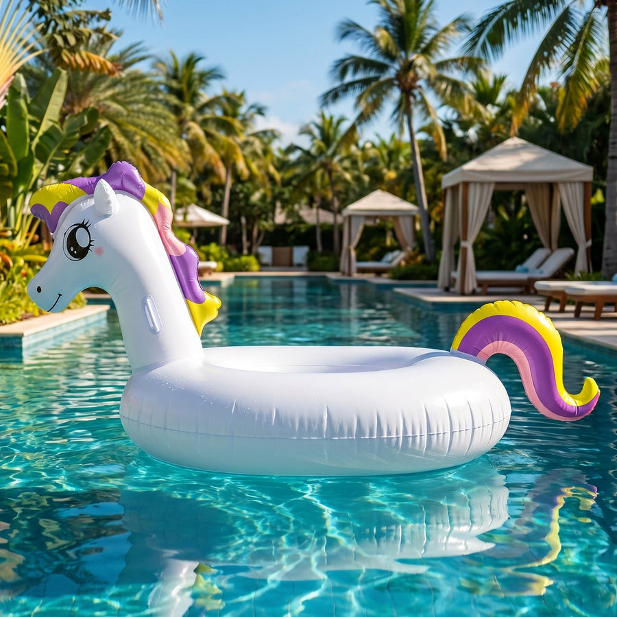 Kids Inflatable Unicorn Swim Ring – Durable Pool Float with Handles