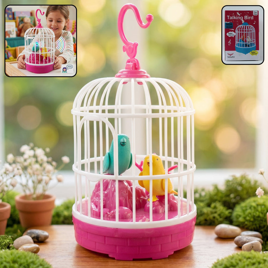 Kids Talking Bird Cage Toy – Interactive Sound & Repeats Fun