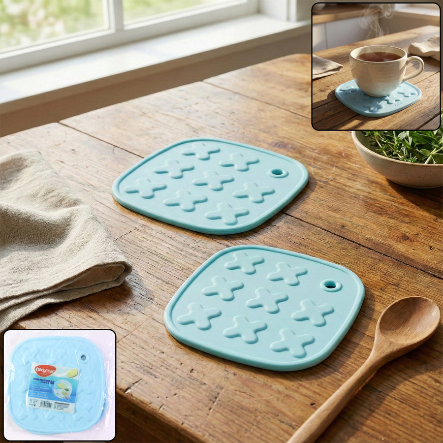 Heat-Resistant Cup Coaster & Hot Pot Pad Set – 2-Piece Durable Protection