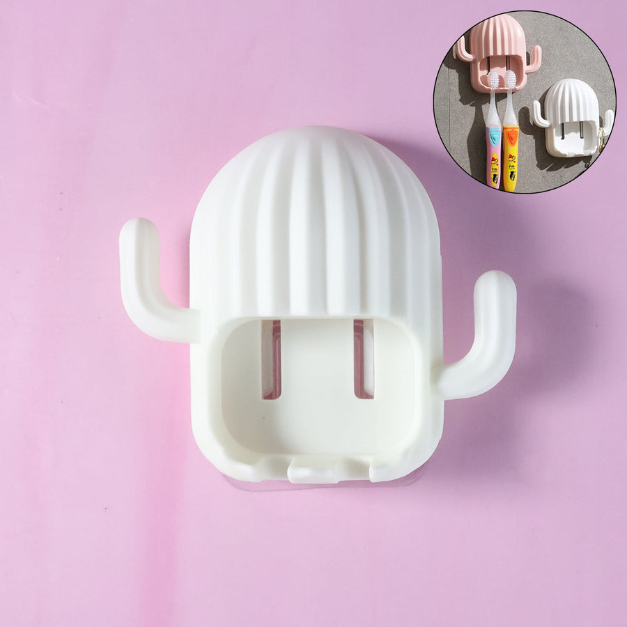Cactus Toothbrush Holder – Wall Mounted with Dust-Proof Cover