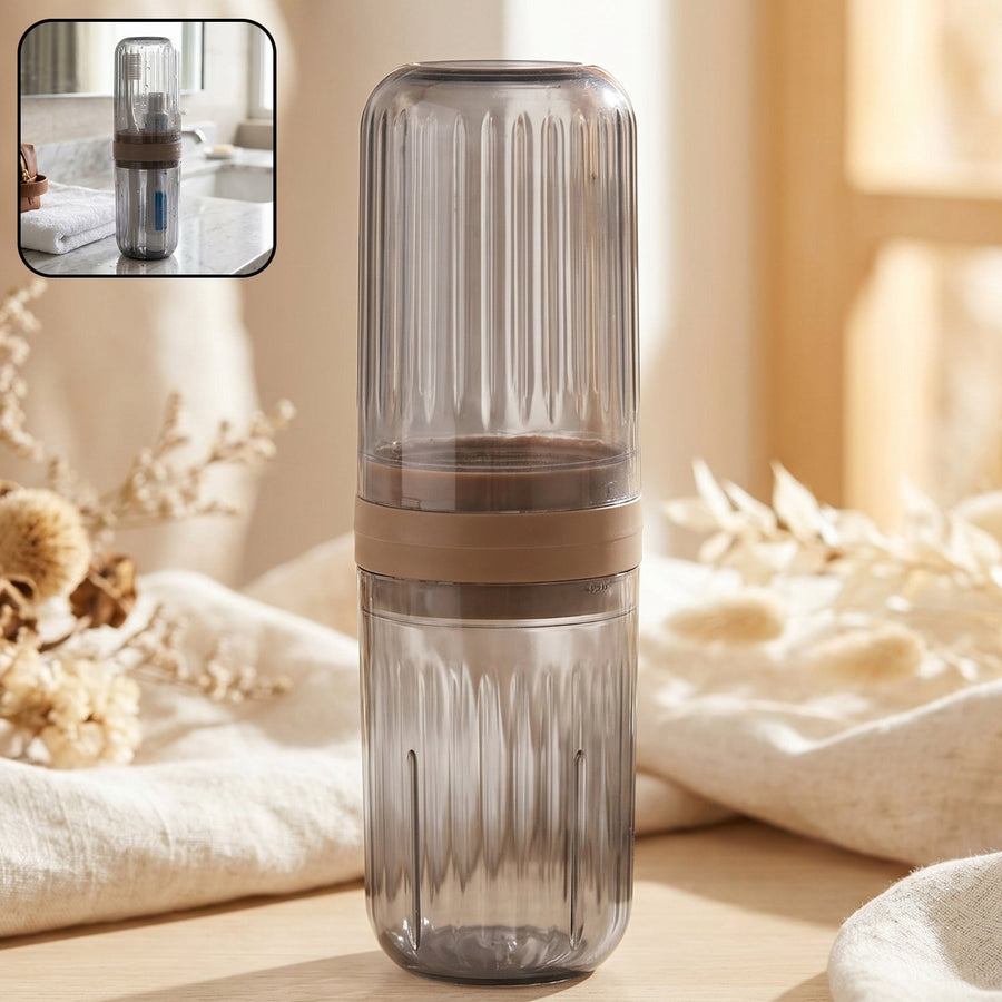 Travel Toothbrush Holder – Compact & Leakproof with Foldable Glass