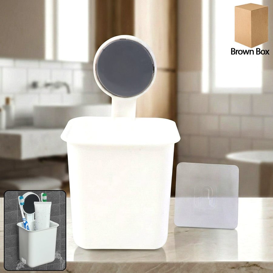 Wall Mounted Toothbrush Holder – No-Drill Space Saving Bathroom Organizer