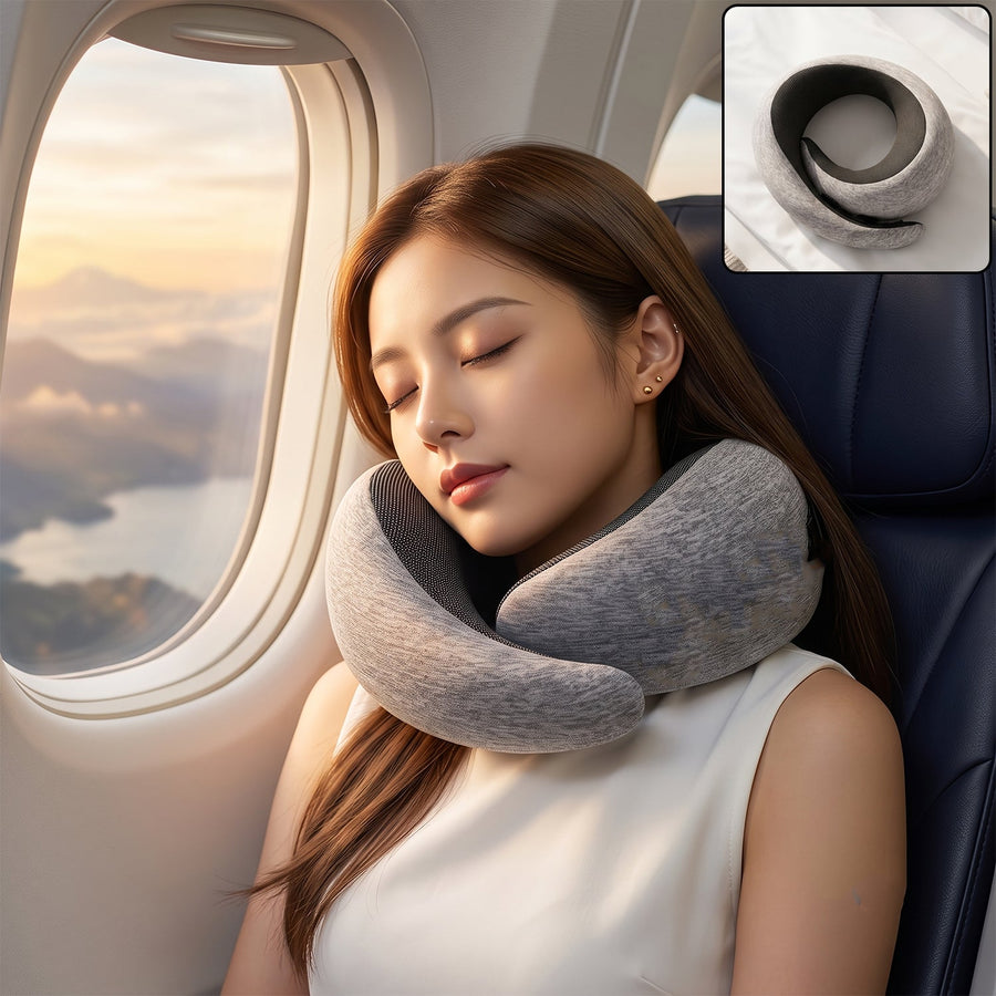 Soft Travel Neck Pillow, Memory Foam U-Shaped Support Pillow for Flights (1 Pc)