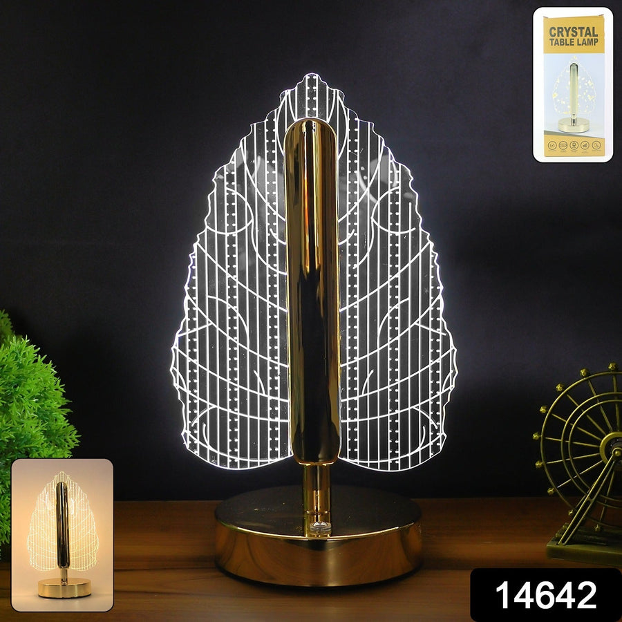 LED Table Lamp – Elegant Leaf Design with USB Rechargeable Base