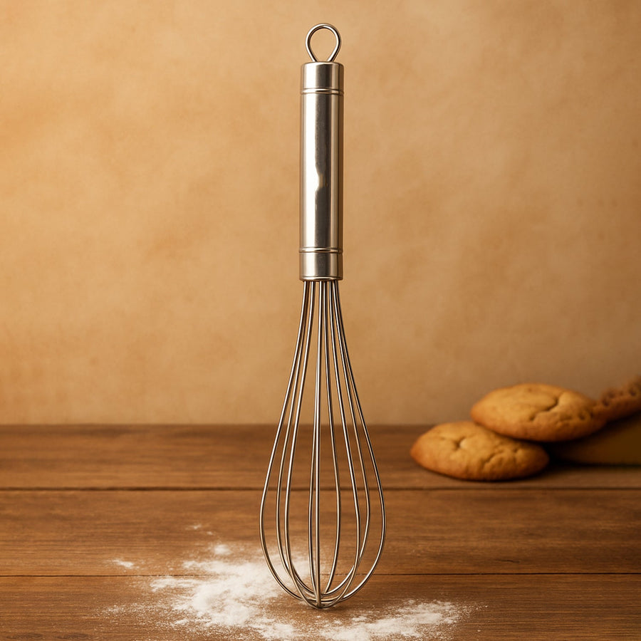 Stainless Steel Hand Whisk – Durable Medium Size with Ergonomic Handle