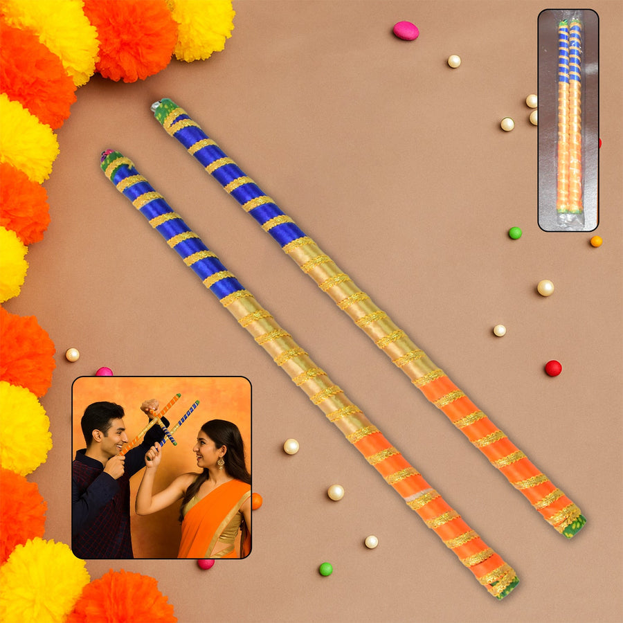 Decorative Dandiya Sticks – Colorful Pair for Navratri Garba