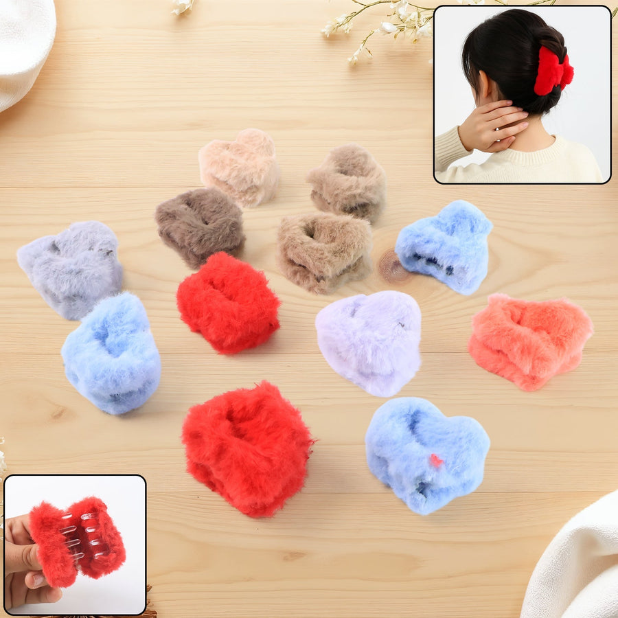 Small Hair Claw Clips – Plush Non-Slip Hair Accessories Set