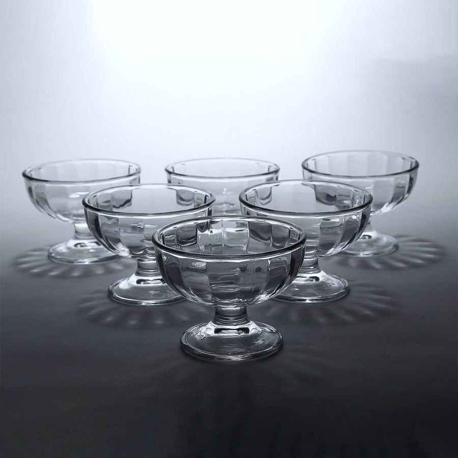 Glass Ice Cream Dessert Bowls – Elegant 6-Piece Set