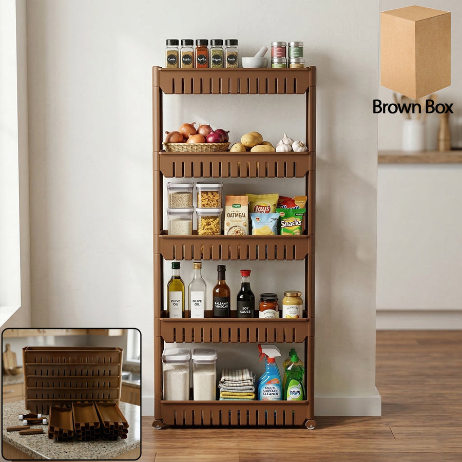 Kitchen Storage Rack – Space-Saving Multi-Tier Organizer with Wheels