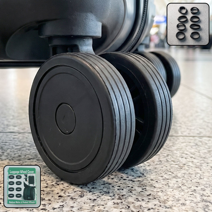 Silicone Luggage Wheel Cover Noise Reducing Protector for Suitcase (8 Pc Set)
