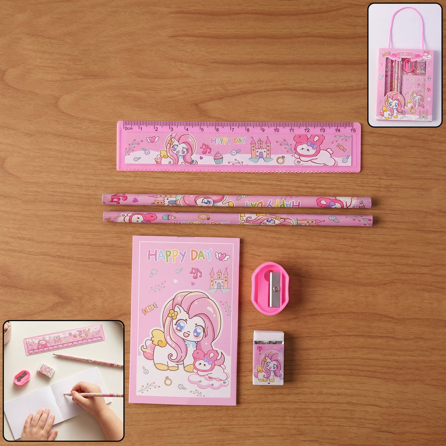 Cartoon Stationery Gift Set – Complete Kids School Supplies with Unicorn Design