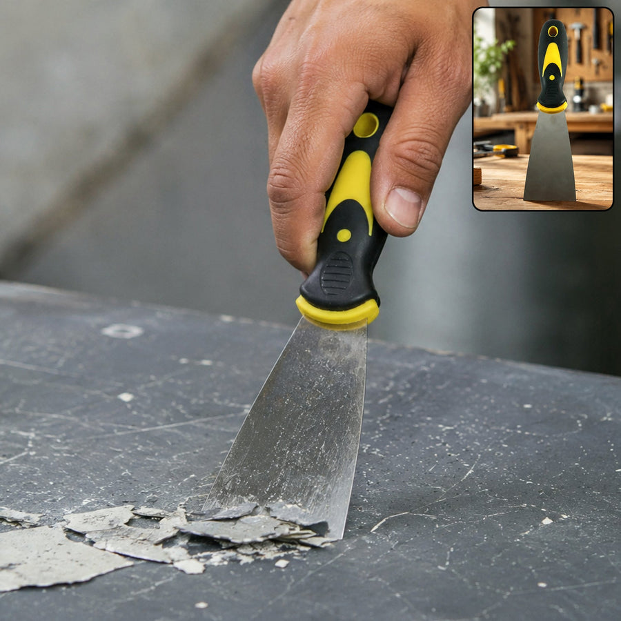 Stainless Steel Wide Blade Putty Knife Scraper with Ergonomic Handle (1 Pc)