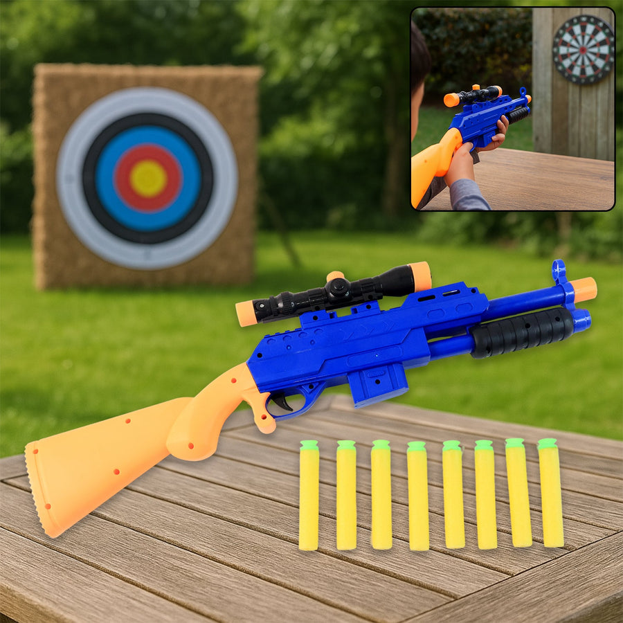 Shot Air Gun Toy with Scope – Safe Foam Bullet Blaster for Kids