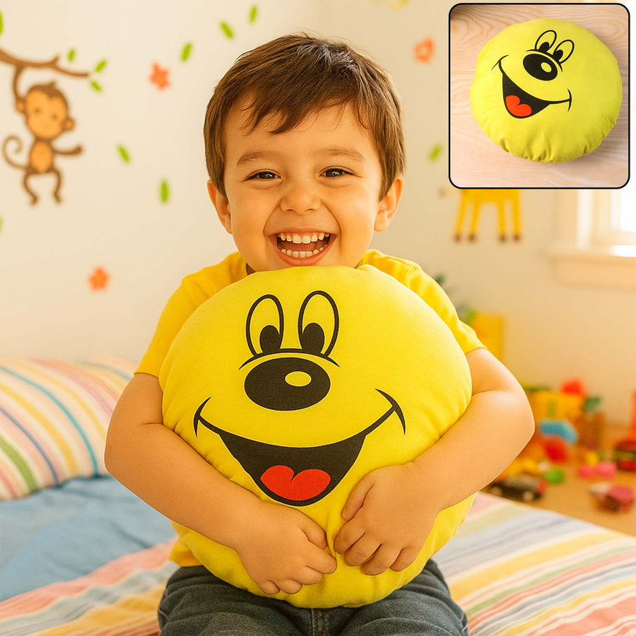 Smiley Face Plush Pillow Cushion – Soft & Cozy 30x30 cm