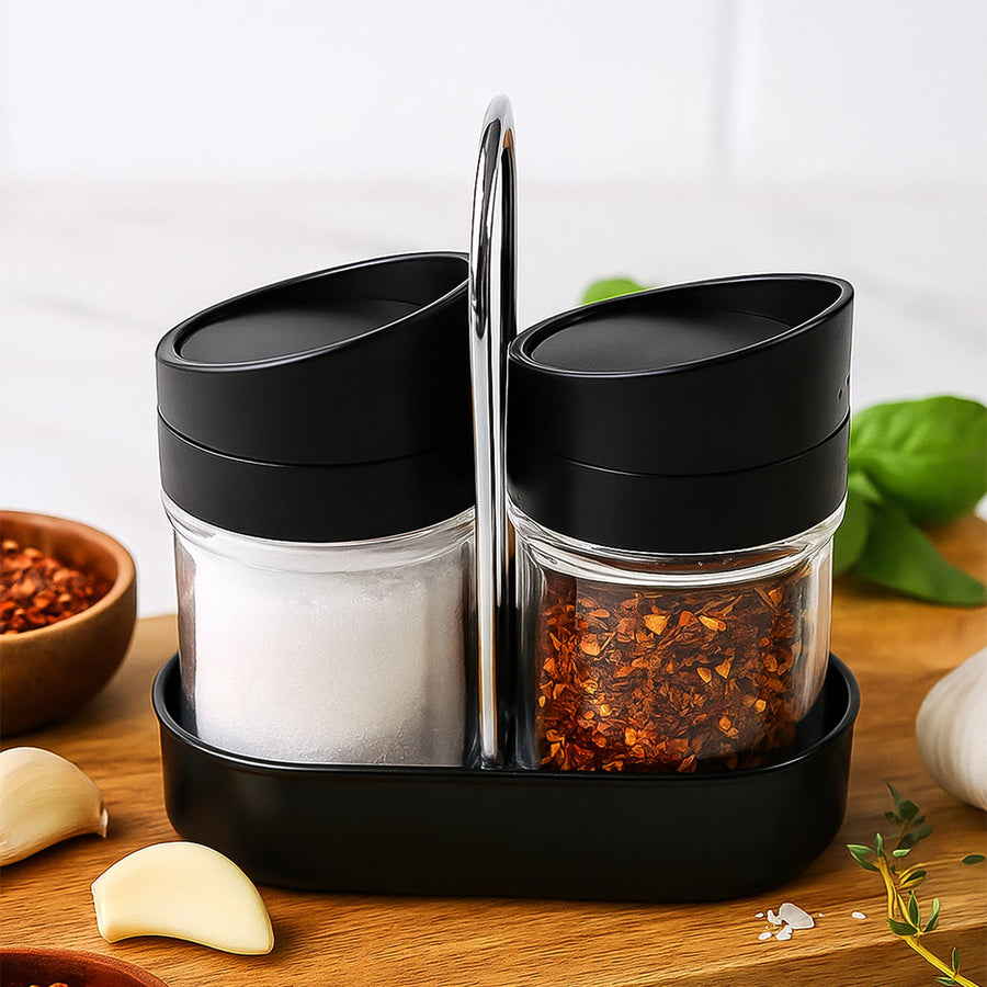 Salt N Pepper Plastic Jar Set – Durable Kitchen Spice Storage