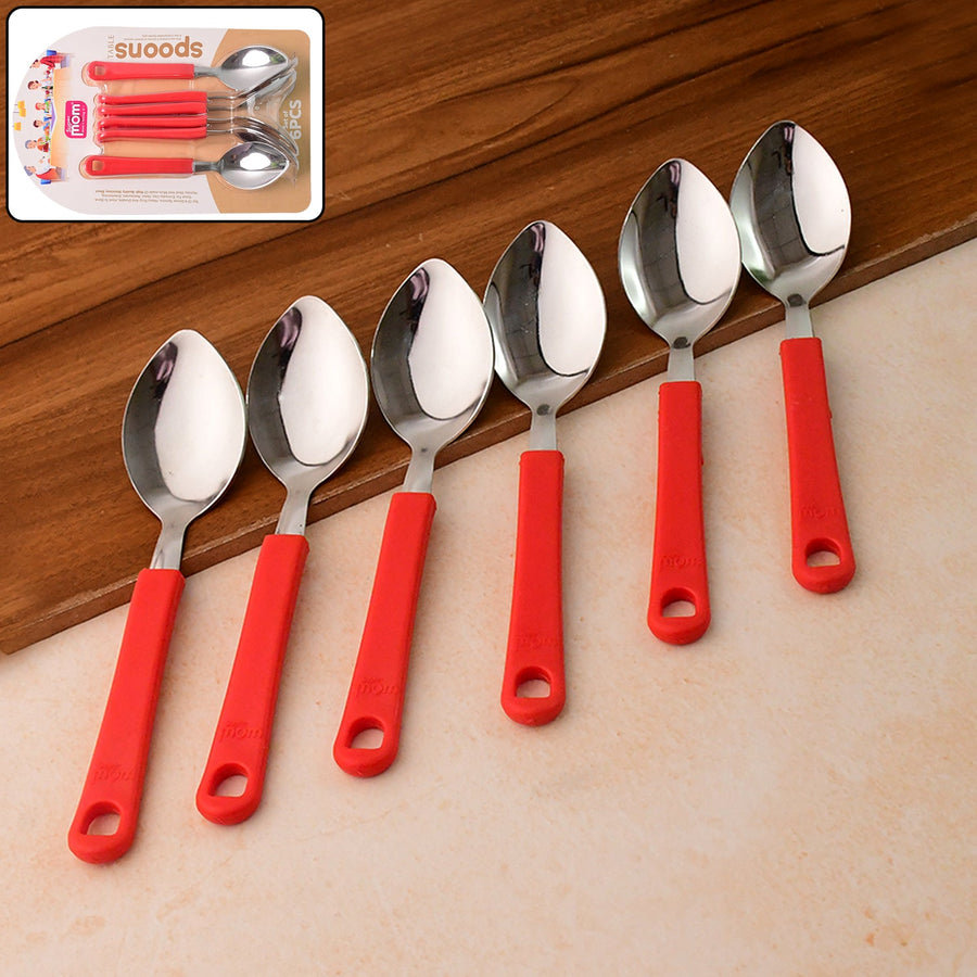 Stainless Steel Table Spoon Set – Durable, Comfortable Grip (6 Pc)