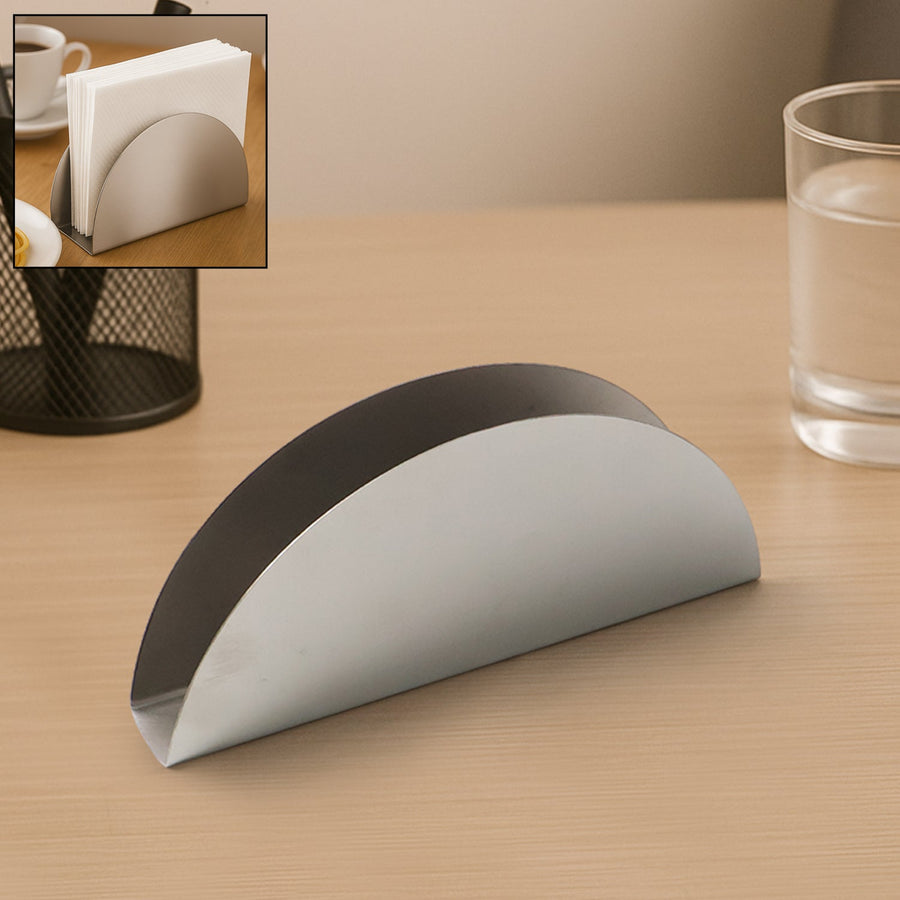Stainless Steel Napkin Holder – Sleek Half-Moon Design