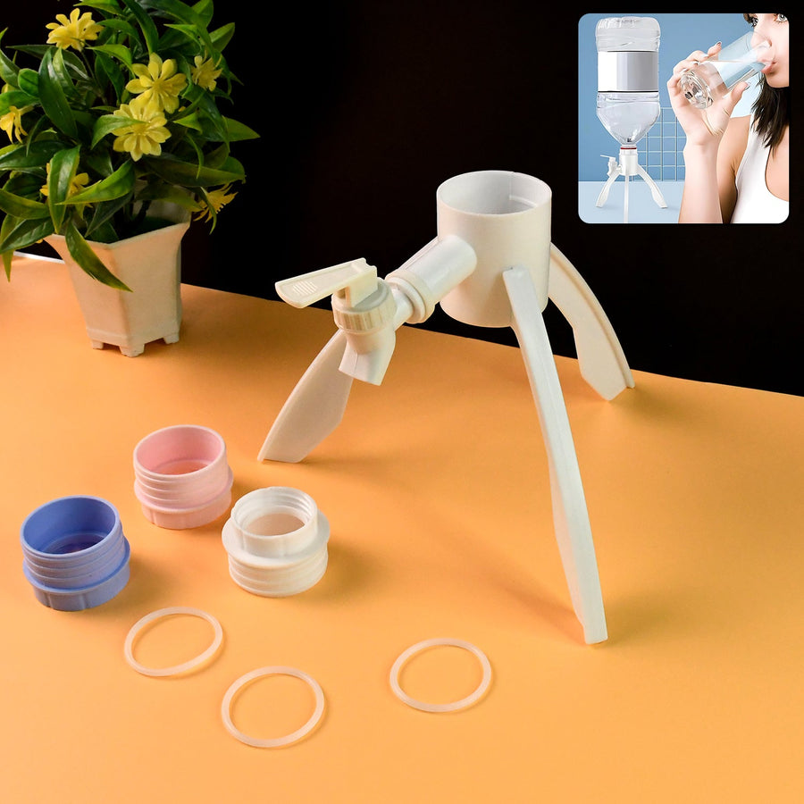 Water Dispenser Stand – Universal Plastic Tap & Foldable Tripod
